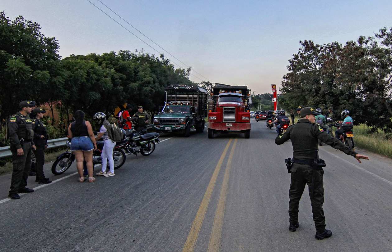 Controles de la Policía en Cúcuta.