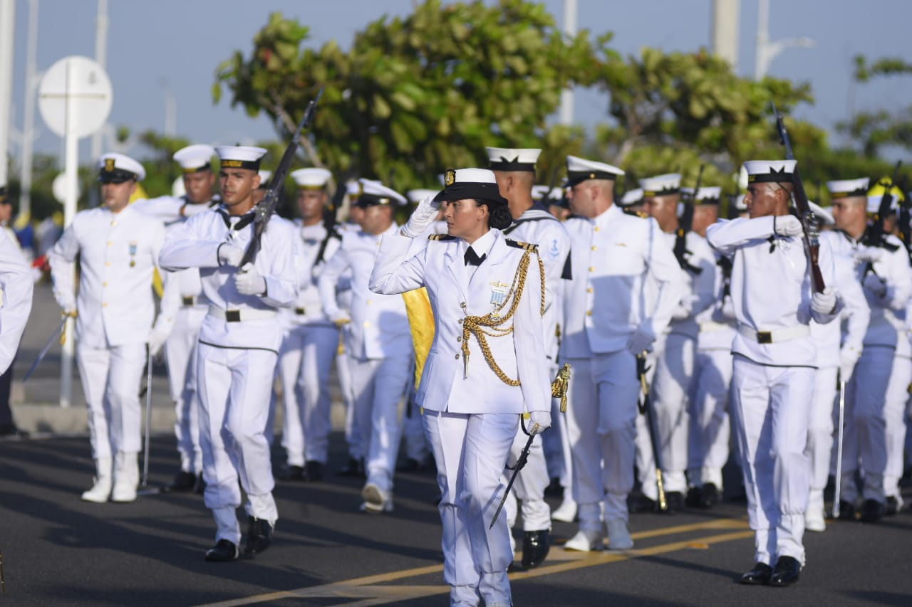 Desfile militar en el Gran Malecón. 