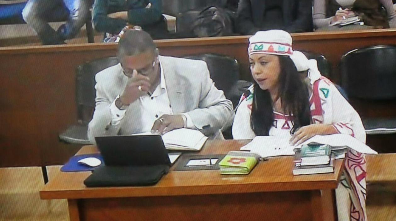 Oneida Pinto, exgobernadora de La Guajira durante audiencia.