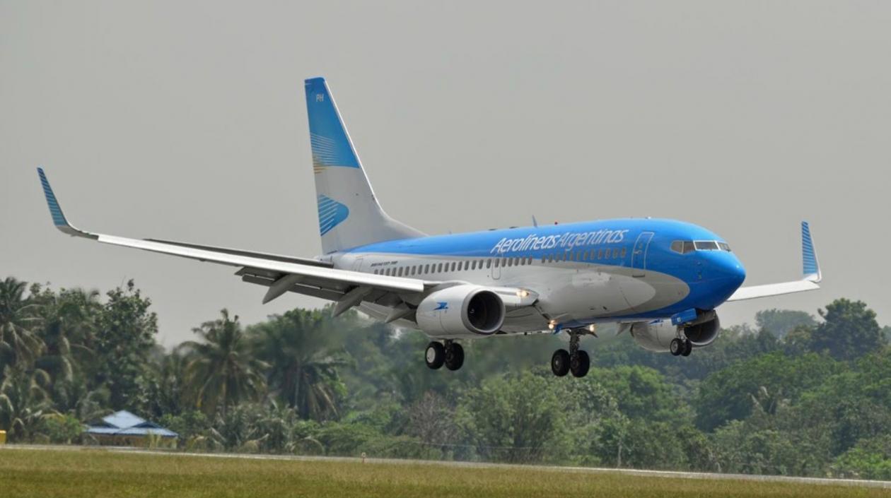 Imagen de un avión de la empresa Aerolíneas Argentinas.
