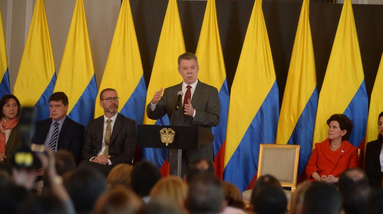 El presidente colombiano, Juan Manuel Santos en la entrega del Premio Nacional de Alta Gerencia