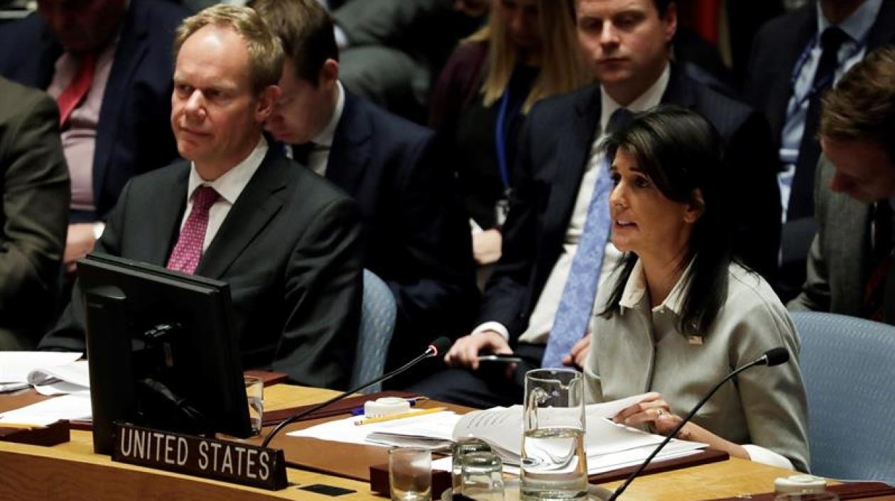La embajadora estadounidense ante la ONU, Nikki Haley.