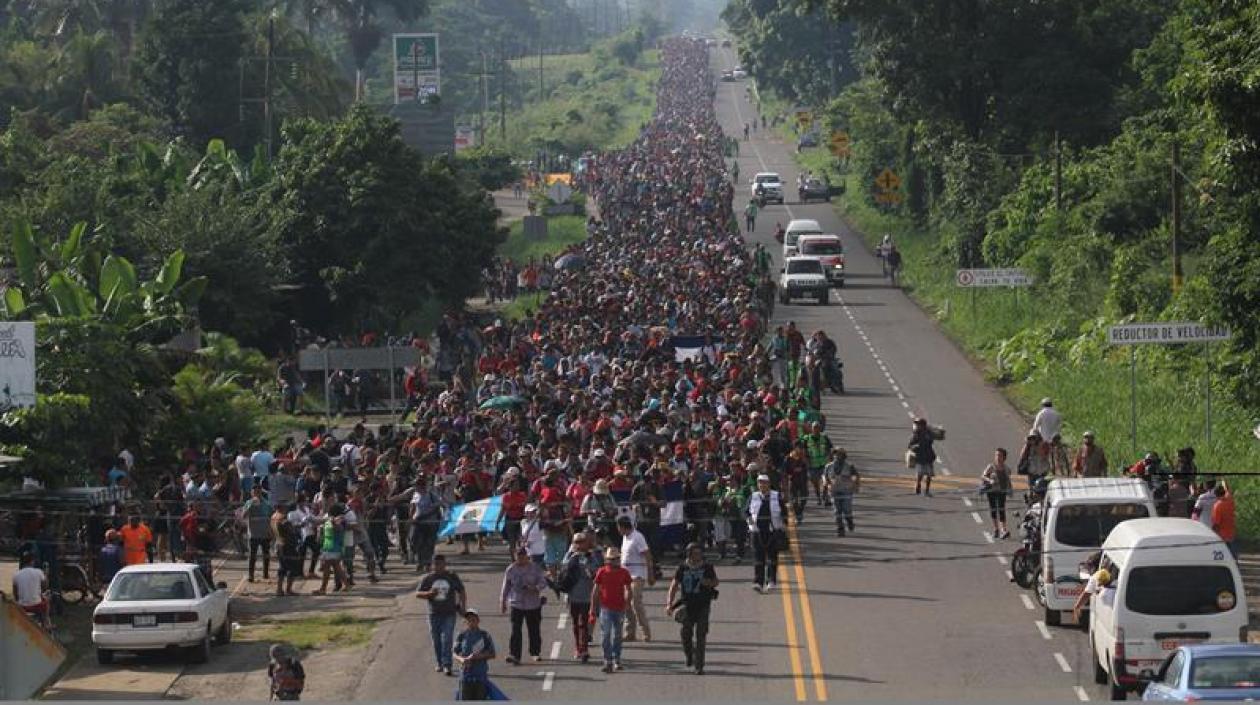 La caravana de los ciudadanos hondureños.
