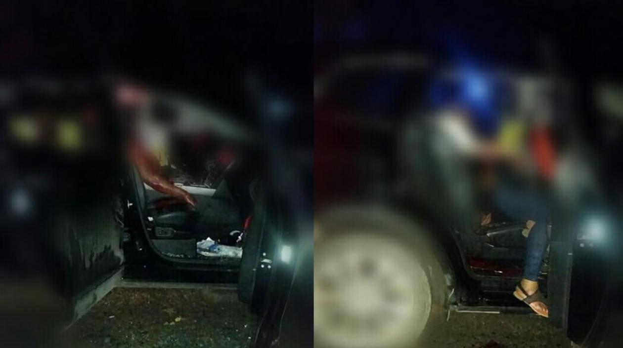 Aspectos del hallazgo de los cuatro cuerpos encontrados dentro de un vehículo en Santo Domingo.