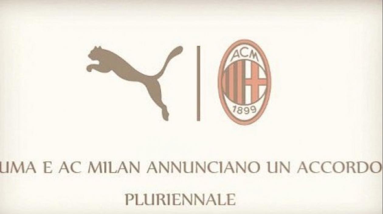 Así anunció el Milán su vínculo con la empresa Puma.