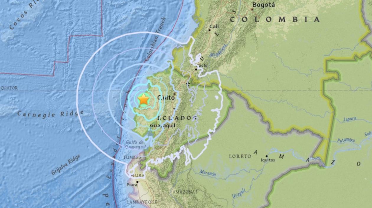 Foto ilustración del sismo en Ecuador.