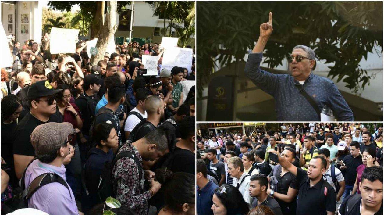 Docentes y estudiantes protestan en Uniautónoma.