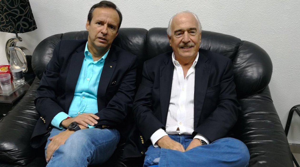 Los expresidentes de Bolivia Jorge Quiroga y de Colombia Andrés Pastrana.