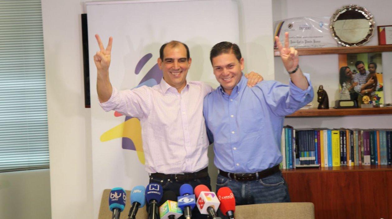 Jorge Mario Eastman y Juan Carlos Pinzón, del movimiento ciudadano Ante todo Colombia.