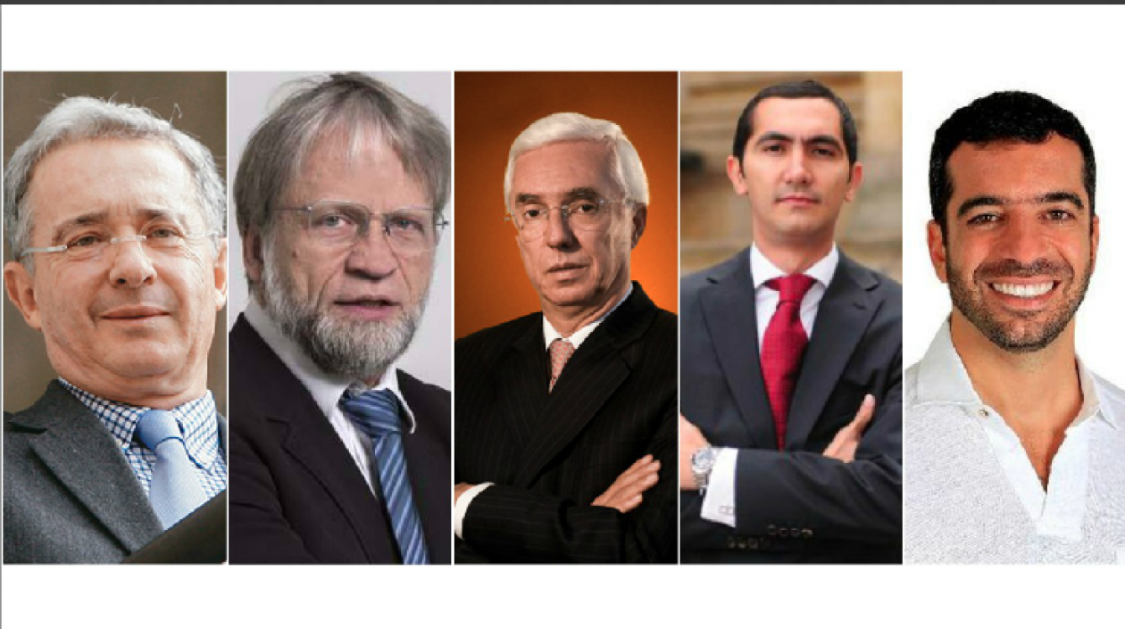 Álvaro Uribe, Antanas Mockus, Jorge Robledo, David Barguil y Arturo Char.