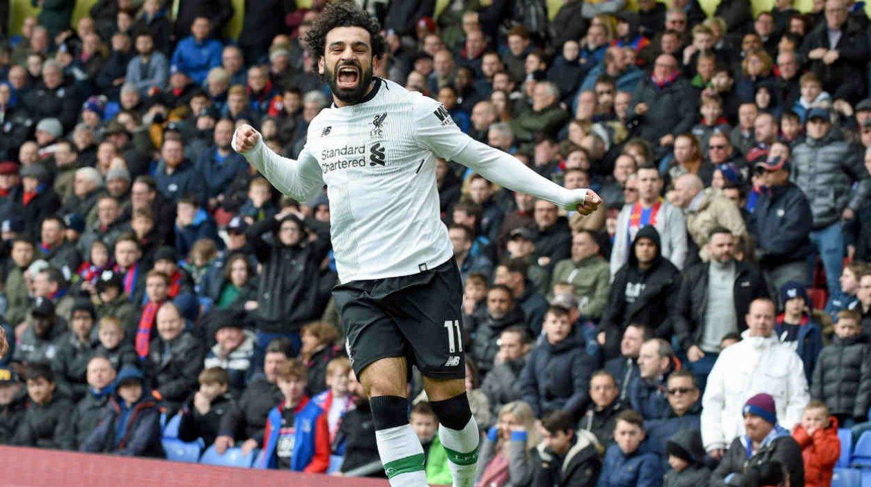 Mohamed Salah celebra el triunfo del Liverpool. 