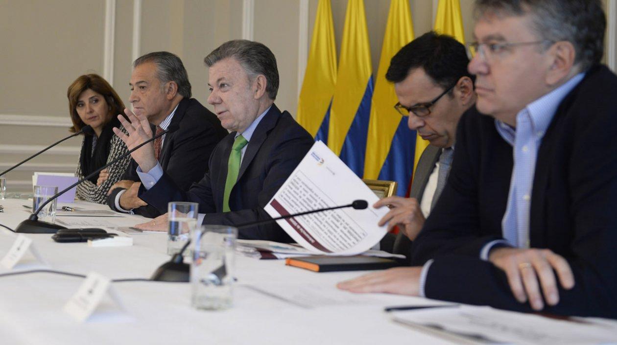 El Presidente Juan Manuel Santos presidiendo el Gabinete de Posconflicto