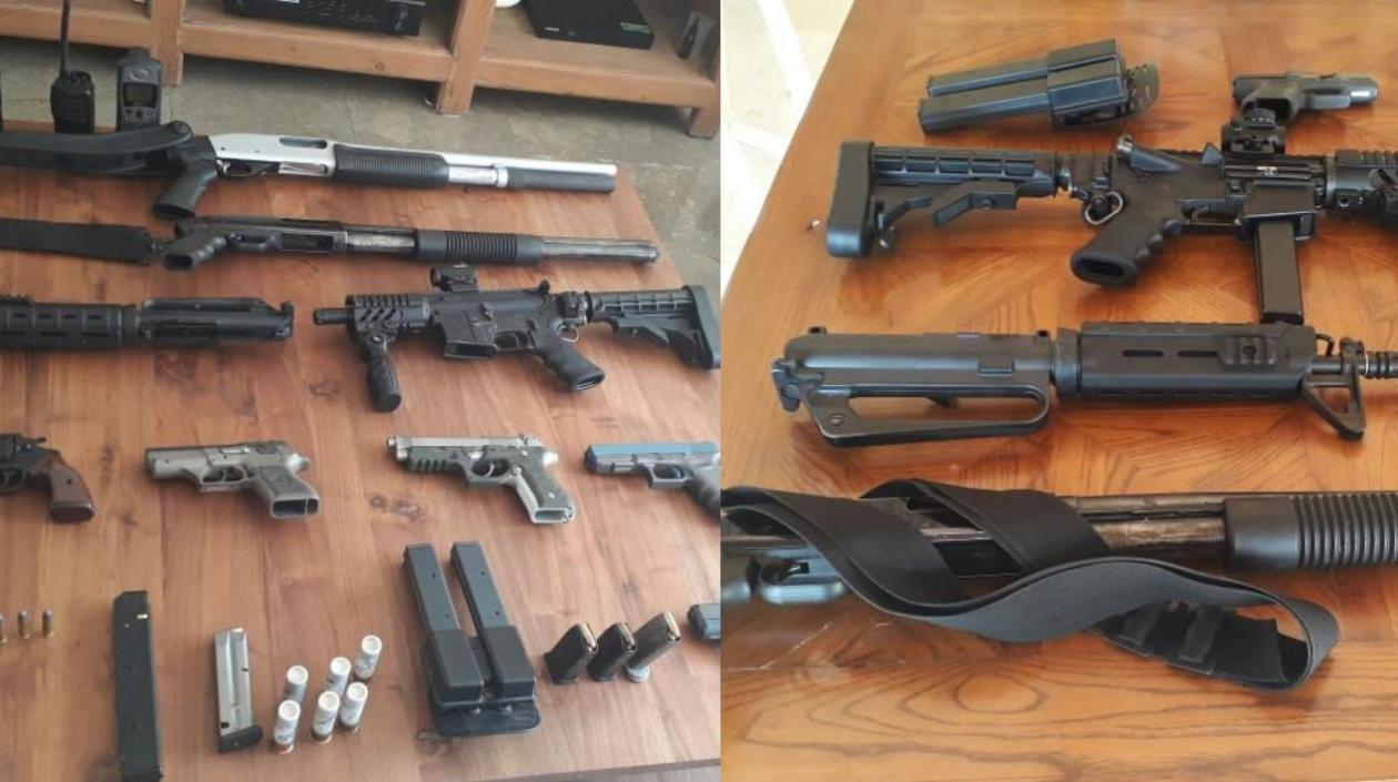 Estas fueron las armas halladas en una finca de Puerto Colombia.