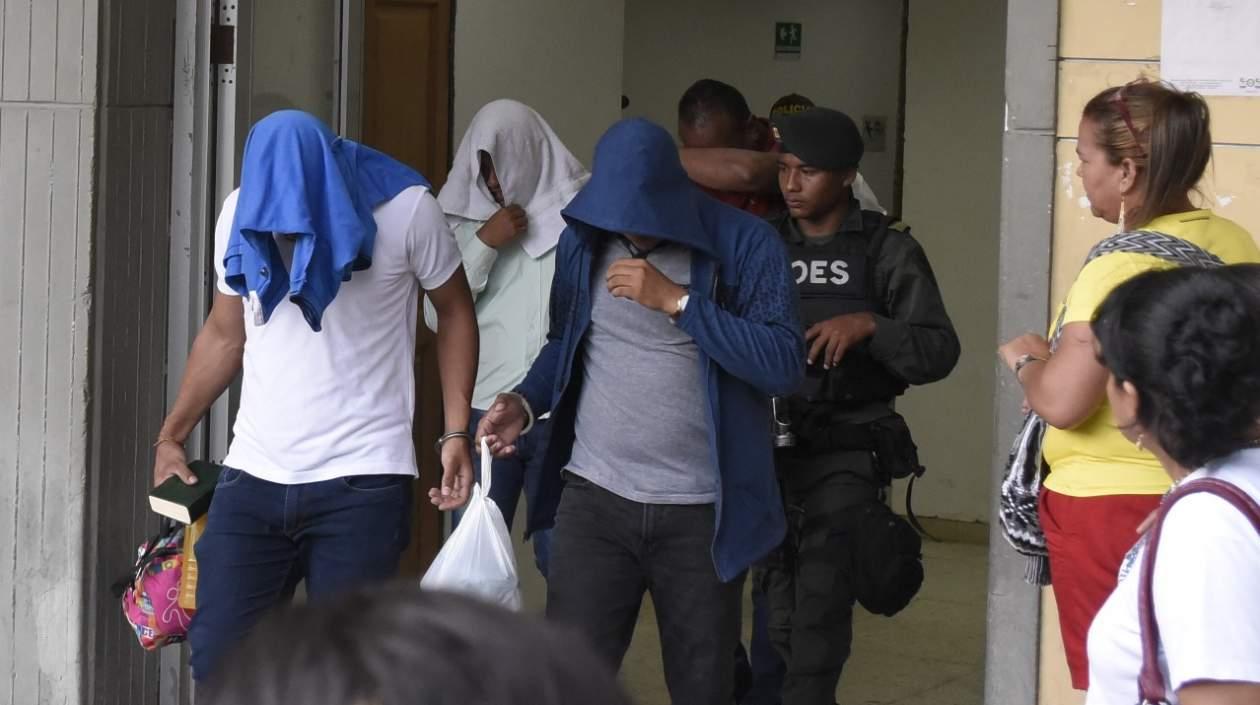 Los policías fueron llevados a audiencias en el Centro de Servicio Judicial de Barranquilla.