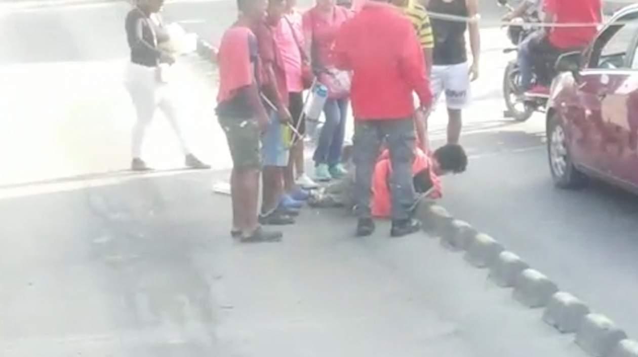 El venezolano lesionado fue auxiliado. 