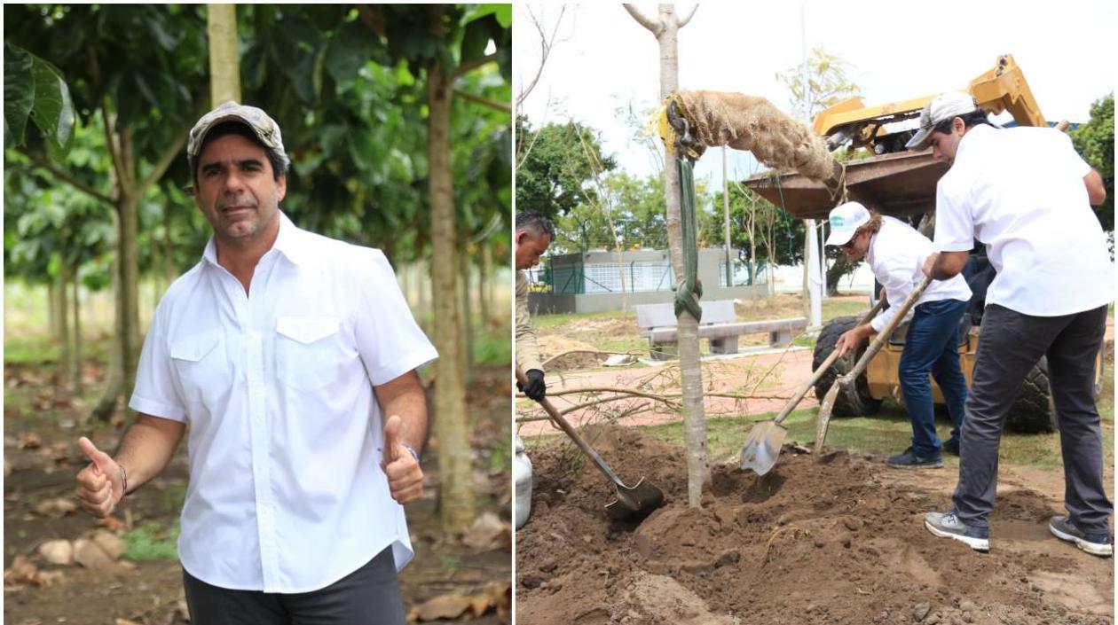 Alcalde Alejandro Char en Pendales visita el vivero distrital de Barranquilla.