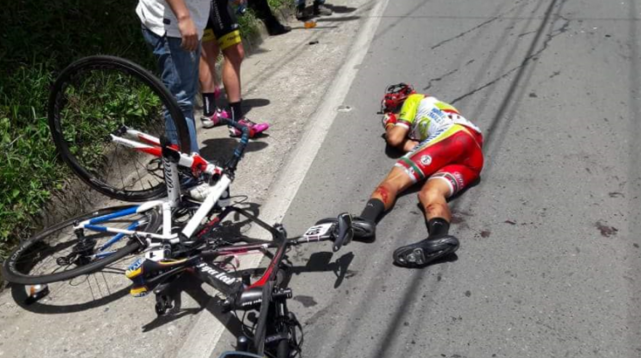 Uno de los ciclistas afectados. 