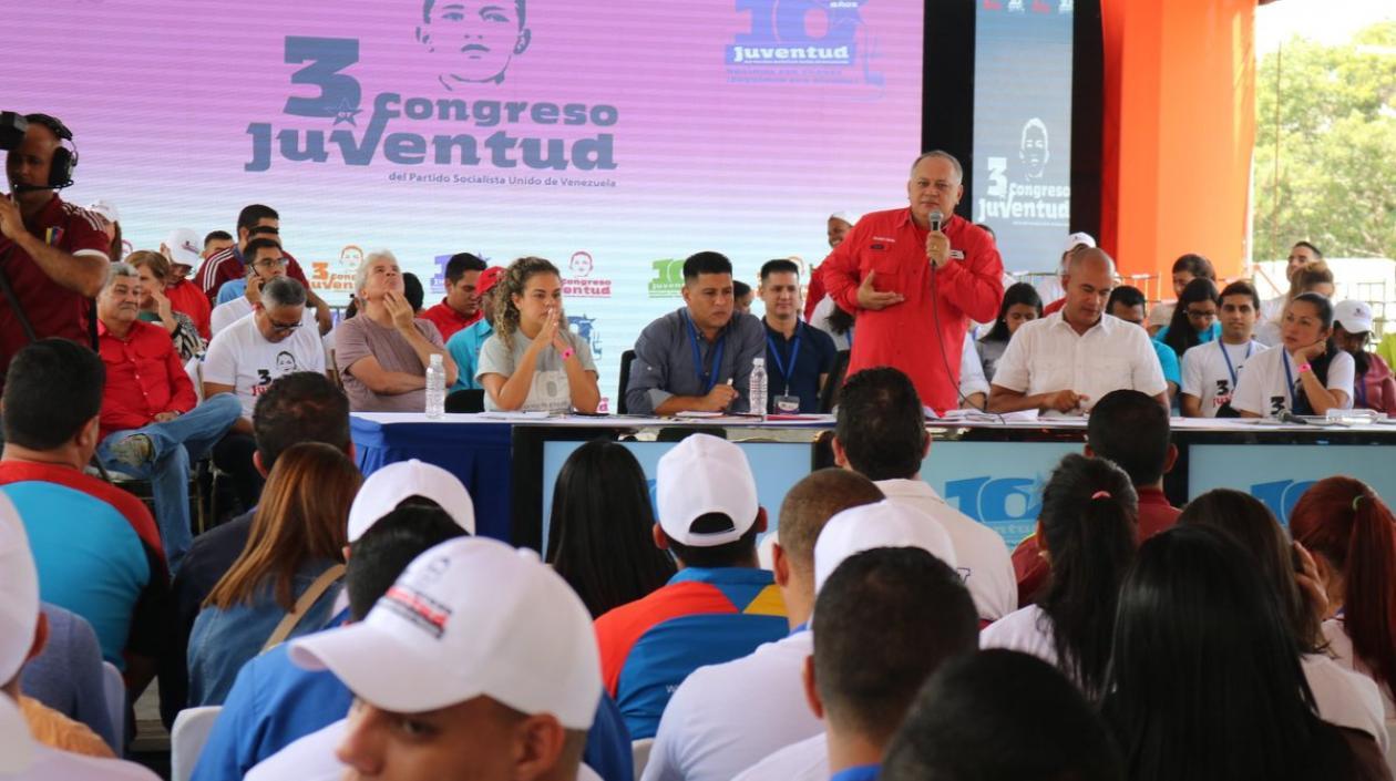 Diosdado Cabello en el Congreso de la Juventud del PSUV.
