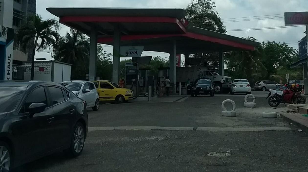 Estación de gasolina donde asaltaron al vigilante. 