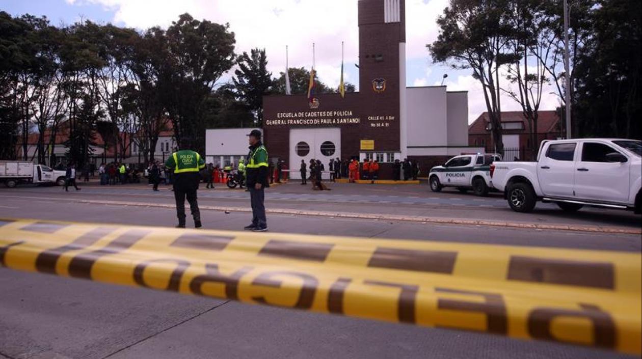 Imagen del atentado en la Escuela General Santander.