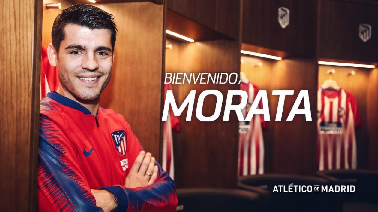 Así fue presentado el delantero Álvaro Morata.