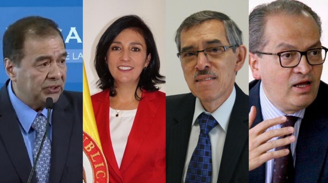 Fabio Espitia, Fiscal General (e); Gloria Ortiz, presidenta de la Corte Constitucional; Max Flórez, presidente CSJ; y Fernando Carrillo, Procurador General de la Nación.