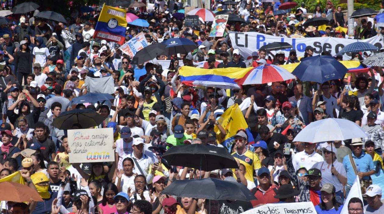Presencia masiva en las marchas en Barranquilla.