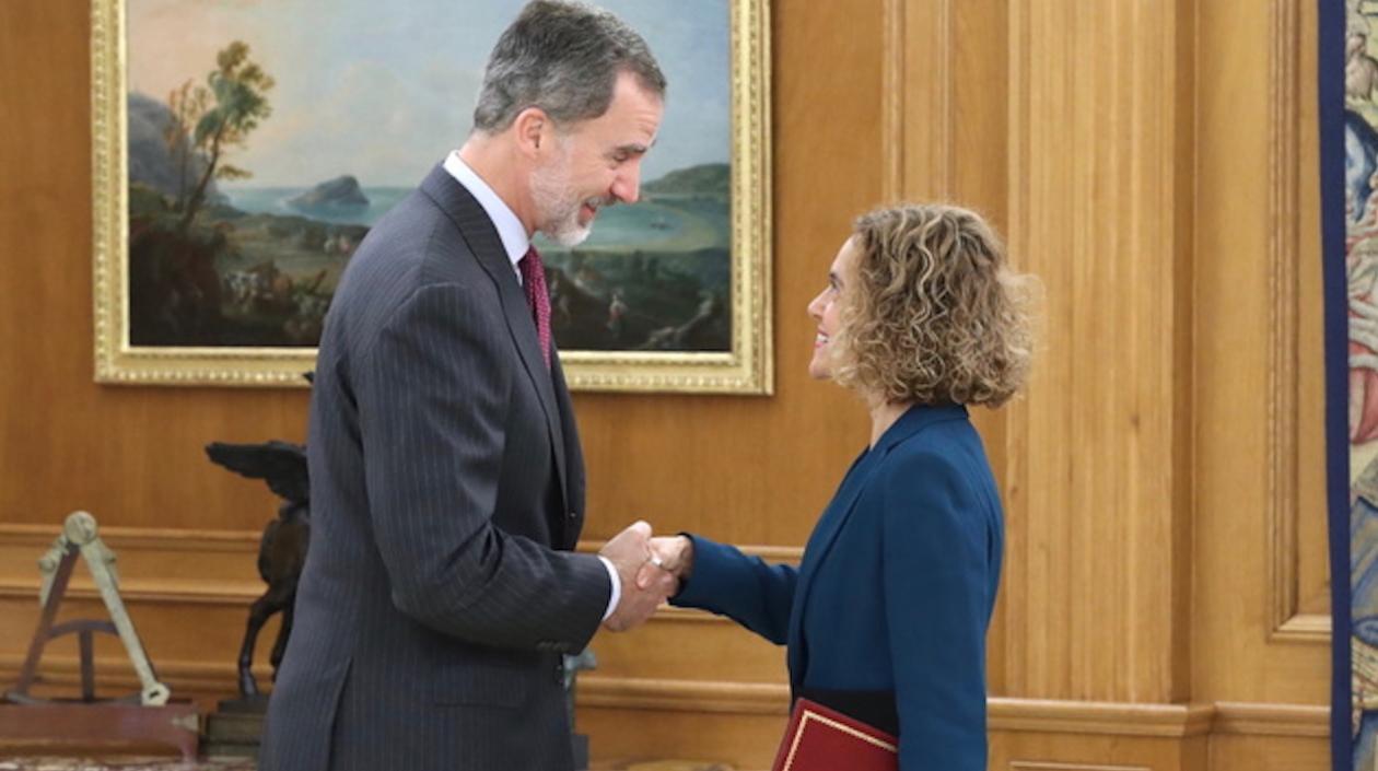 El Rey de España se reunió con la presidenta del Congreso, Meritxell Batet.