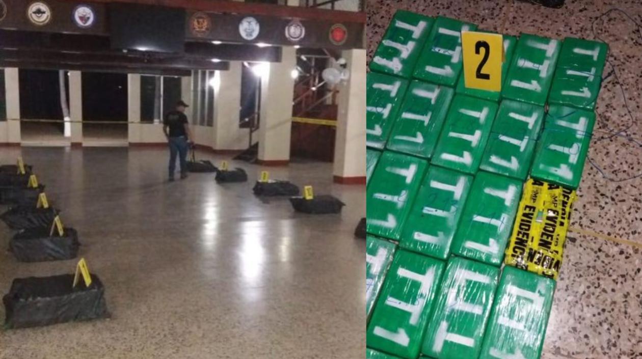 La Policía precisó que los 346 paquetes de cocaína estaban ocultos en 11 tulas (costales) que al parecer vienen de Colombia.