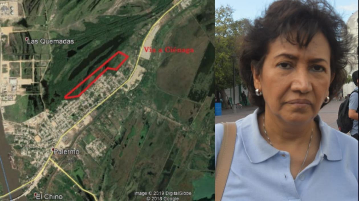 En la parte roja es donde está la invasión, así lo explicó Luz Elvira Angarita, directora de Parques Naturales en la Costa.