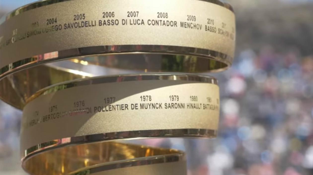 El trofeo del Giro de Italia lleva marcado al ganador de cada una de las ediciones de la competencia. 