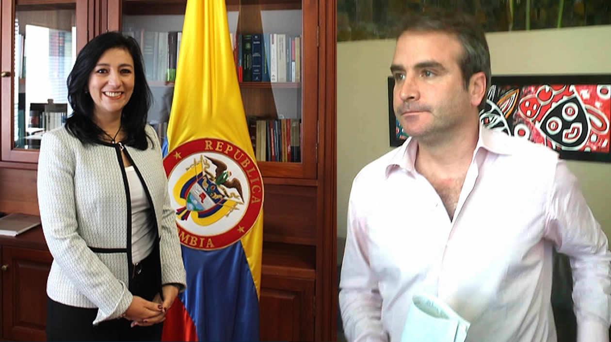 La presidenta de la Corte, Gloria Stella Ortiz y el exSIC Pablo Felipe Robledo.