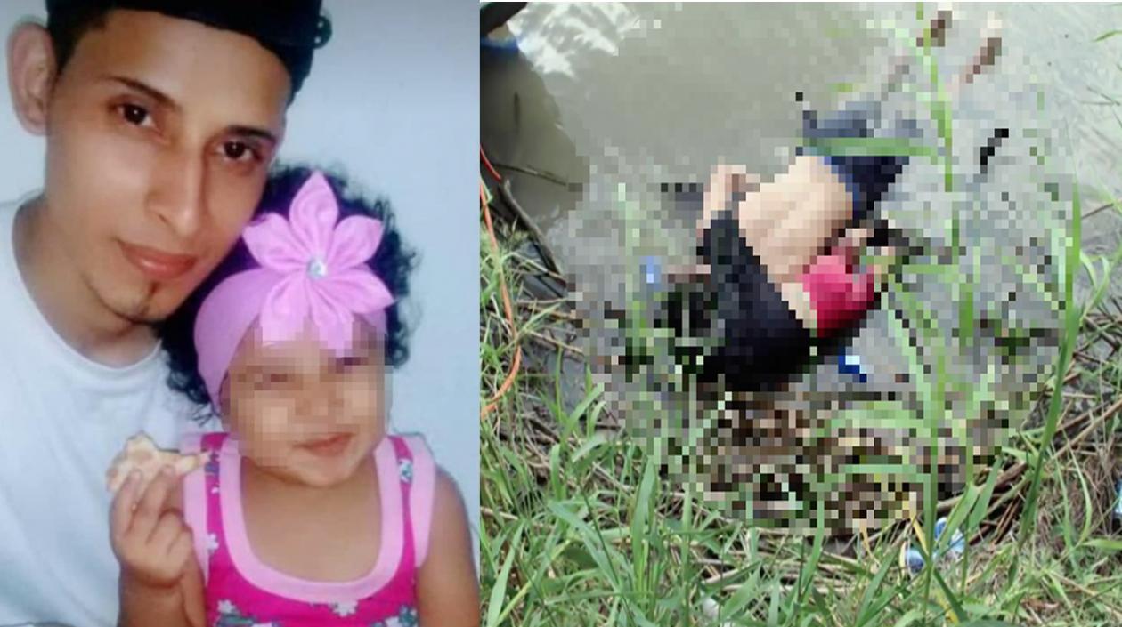 Óscar Martínez, de 25 años, y su hija Valeria de 21 meses.