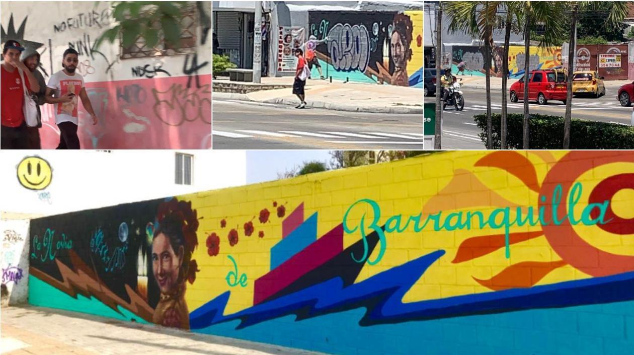 Grafiteros dañaron el homenaje en un mural a Esthercita Forero, con motivo de su natalicio.