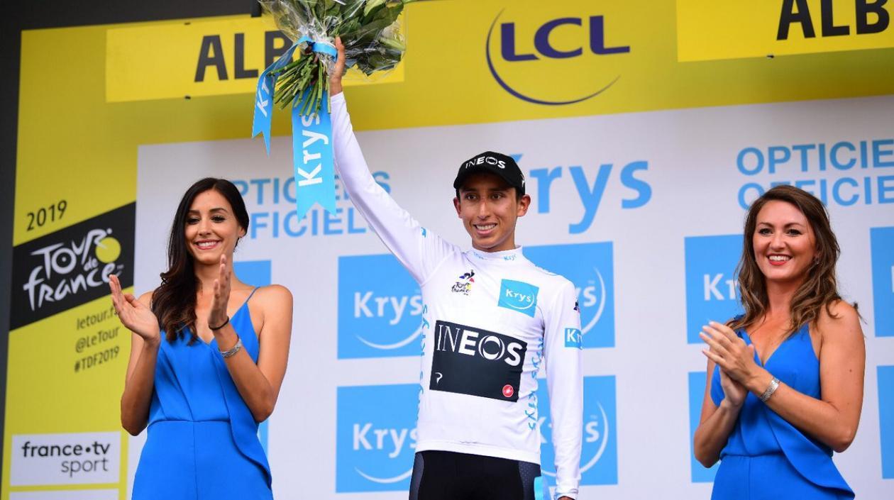 El colombiano Egan Bernal, tercero de la general del Tour de Francia.