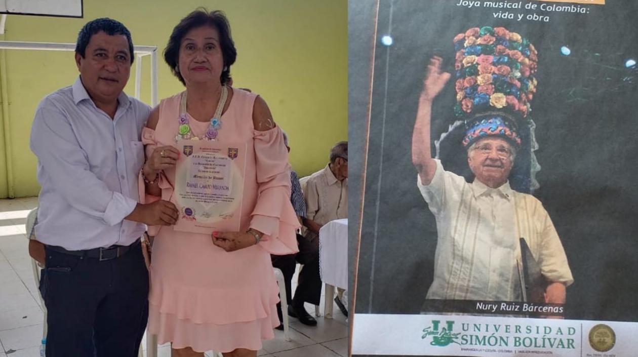 En los 111 años del Colegio de Barranquilla se le distinguió con un diploma de honor. Lo recibió en su nombre la autora del libro Nury Ruiz Bárcenas.