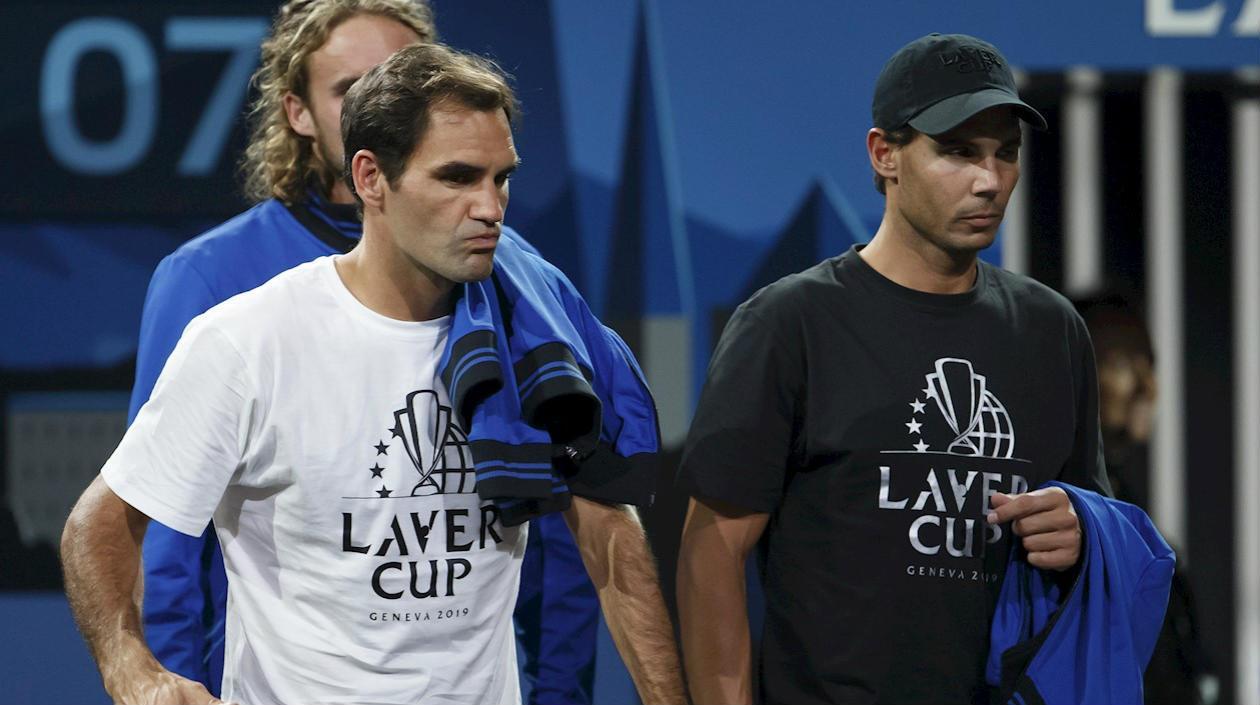 Los tenistas Roger Federer y Rafael Nadal. 