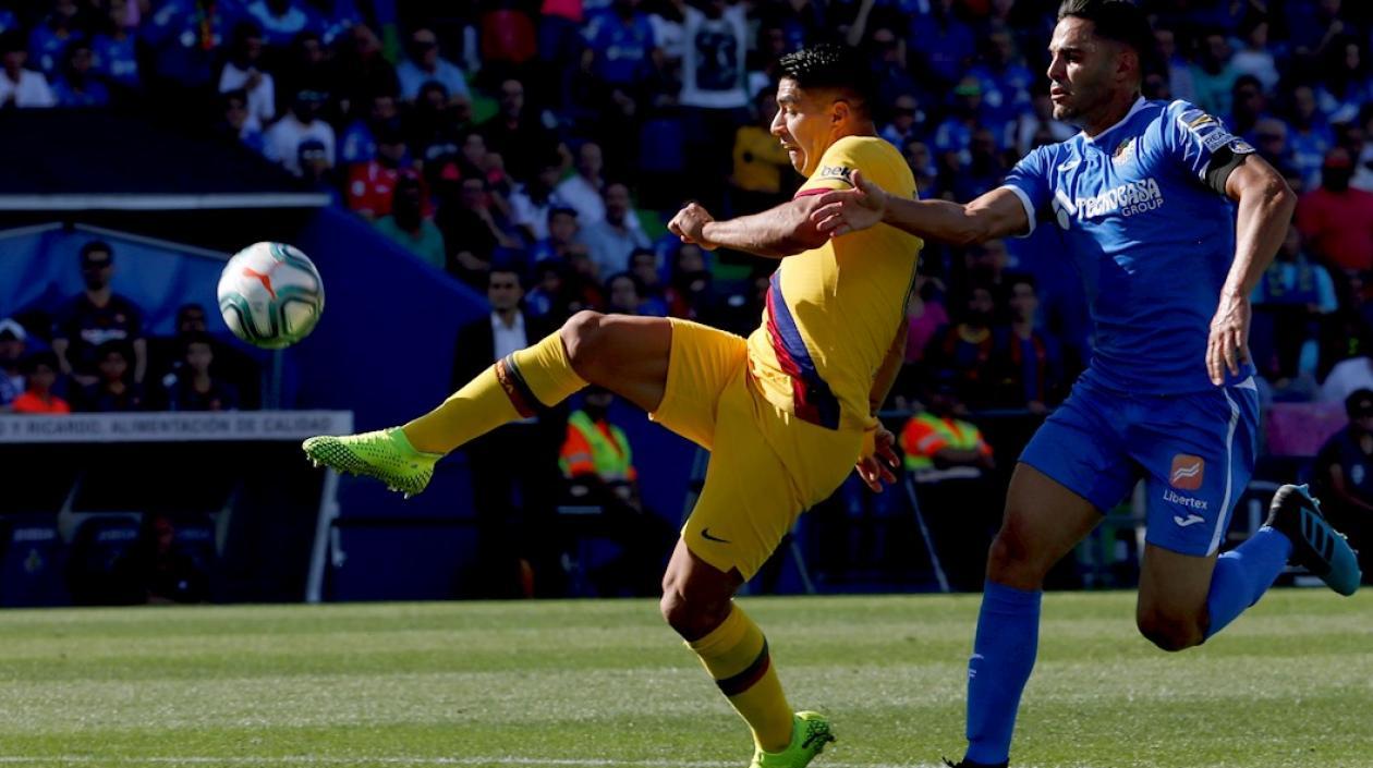 Momento del gol de Luis Suárez.