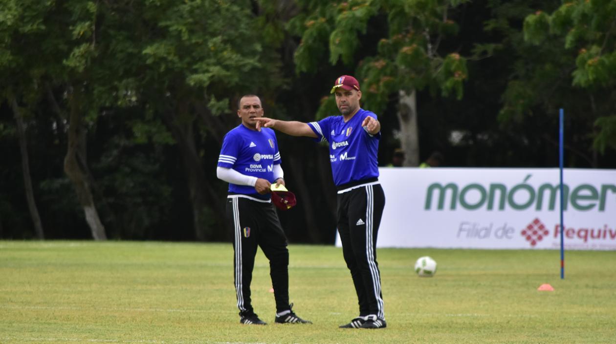 Rafael Dudamel durante un entrenamiento de la Selección Venezuela. 