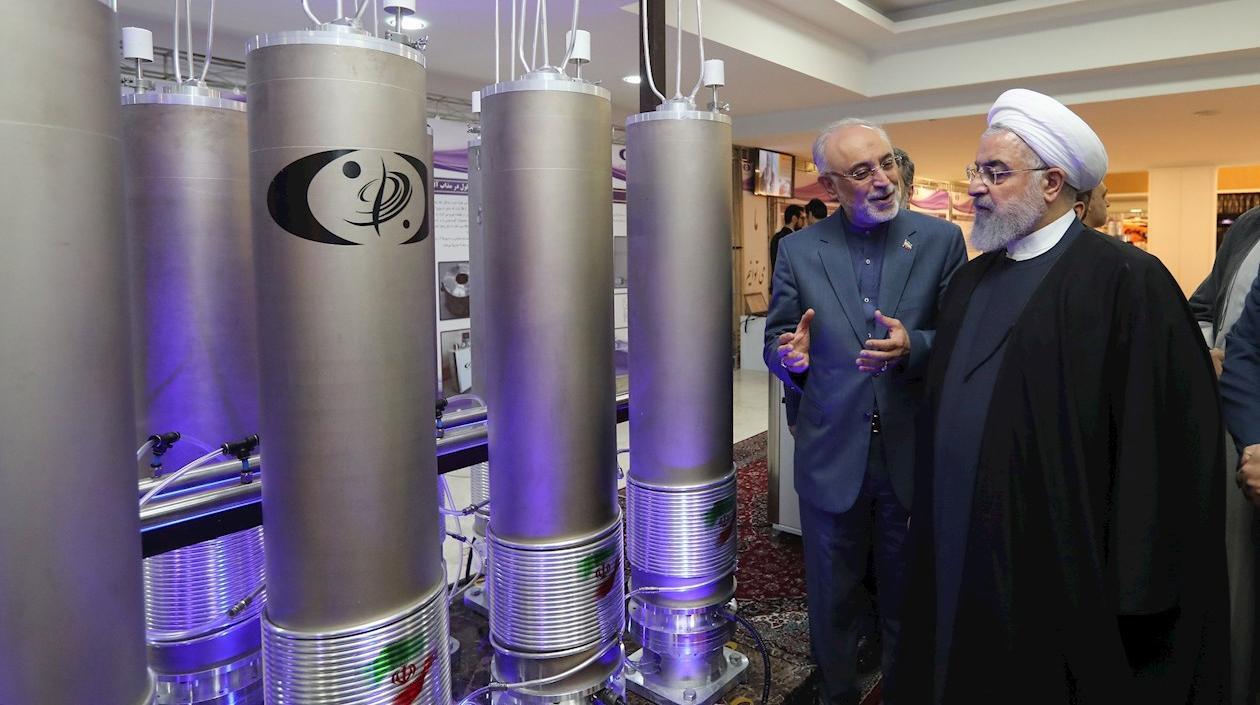 Hasan Rohaní, presidente de Irán, visitando plantas nucleares.