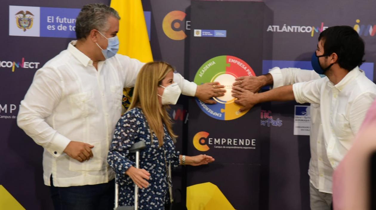 Presidente Duque, Gobernadora Elsa Noguera y Alcalde Pumarejo.