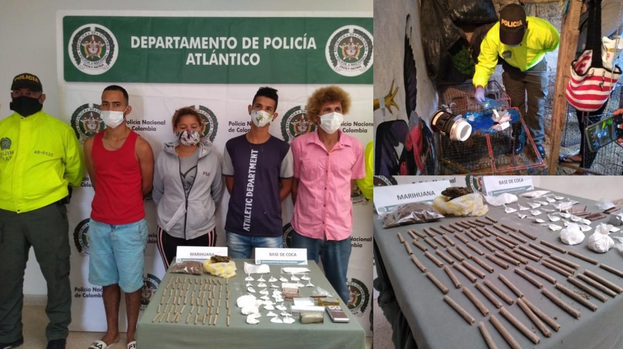 Operativo realizado en el municipio de Santo Tomás permitió la captura de 4 personas e incautación de droga. 