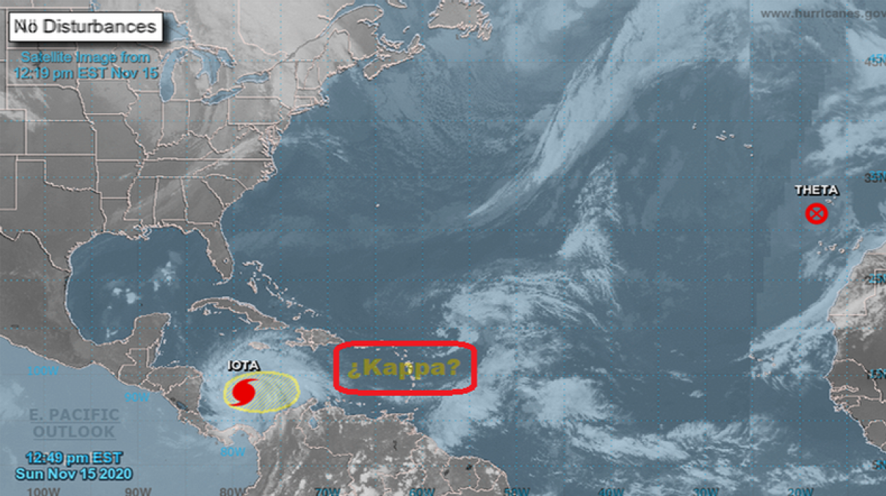 Zona donde podría formarse un nuevo ciclón tropical y avanzar por el Mar Caribe. 