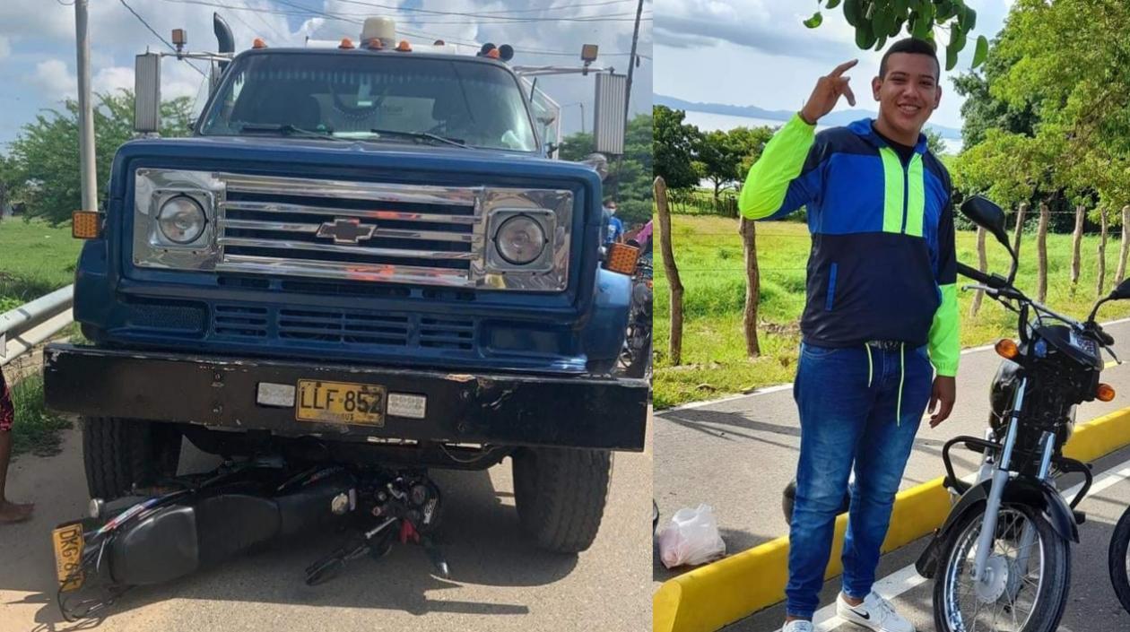 Roberto Carlos De la Cruz Arrieta colisionó con este camión este jueves en Baranoa. 