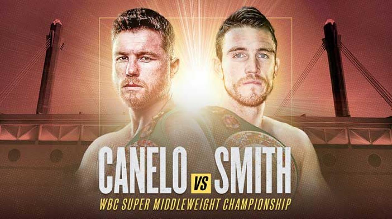 Afiche de la pelea estelar entre Saúl 'Canelo' Álvarez y Callum Smith. 