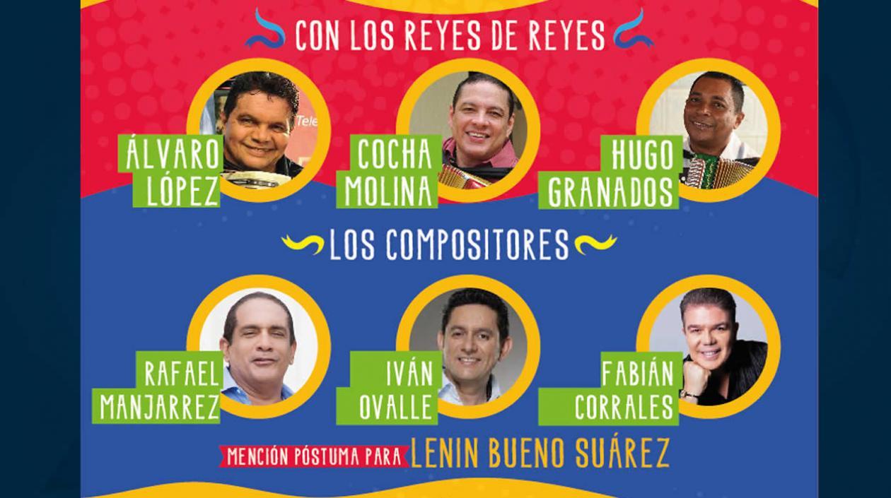 Reyes de Reyes y compositores que estarán presentes.