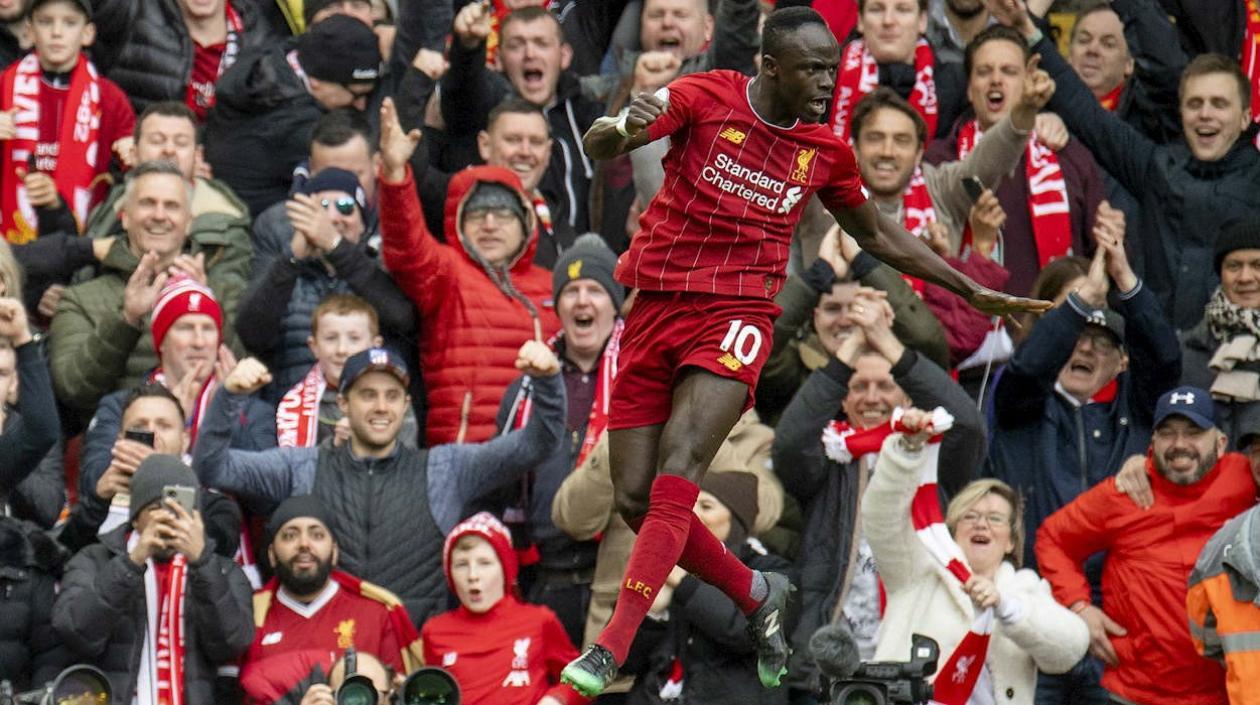 Mané celebra el gol del triunfo del Liverpool. 
