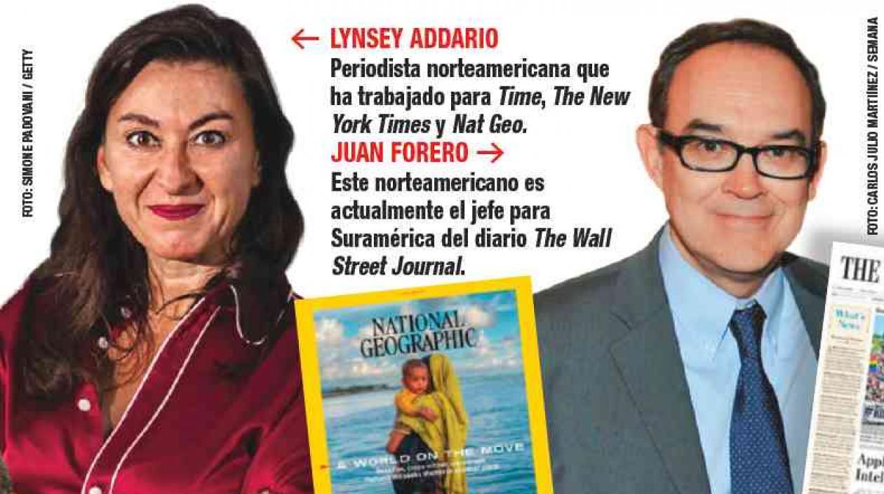 Lynsey Addario y Juan Forero, dos de los periodistas chuzados.