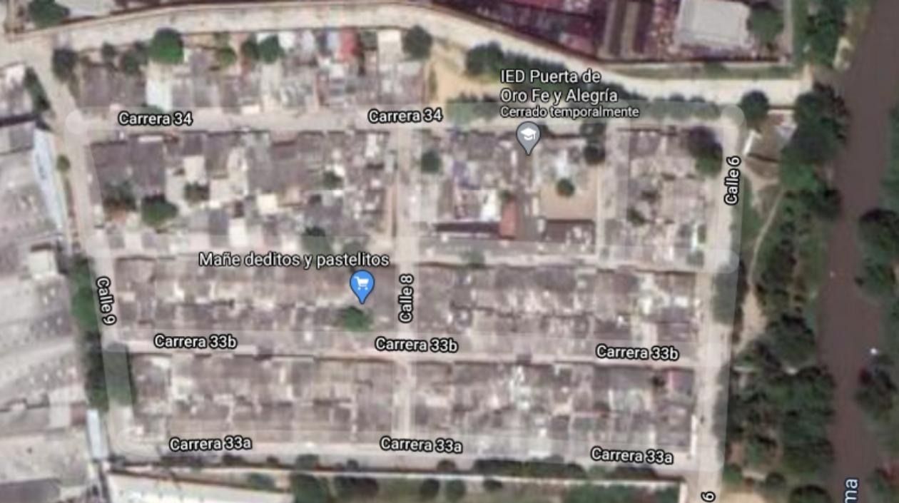 Sector de Rebolo donde ocurrió el atentado con granada. 