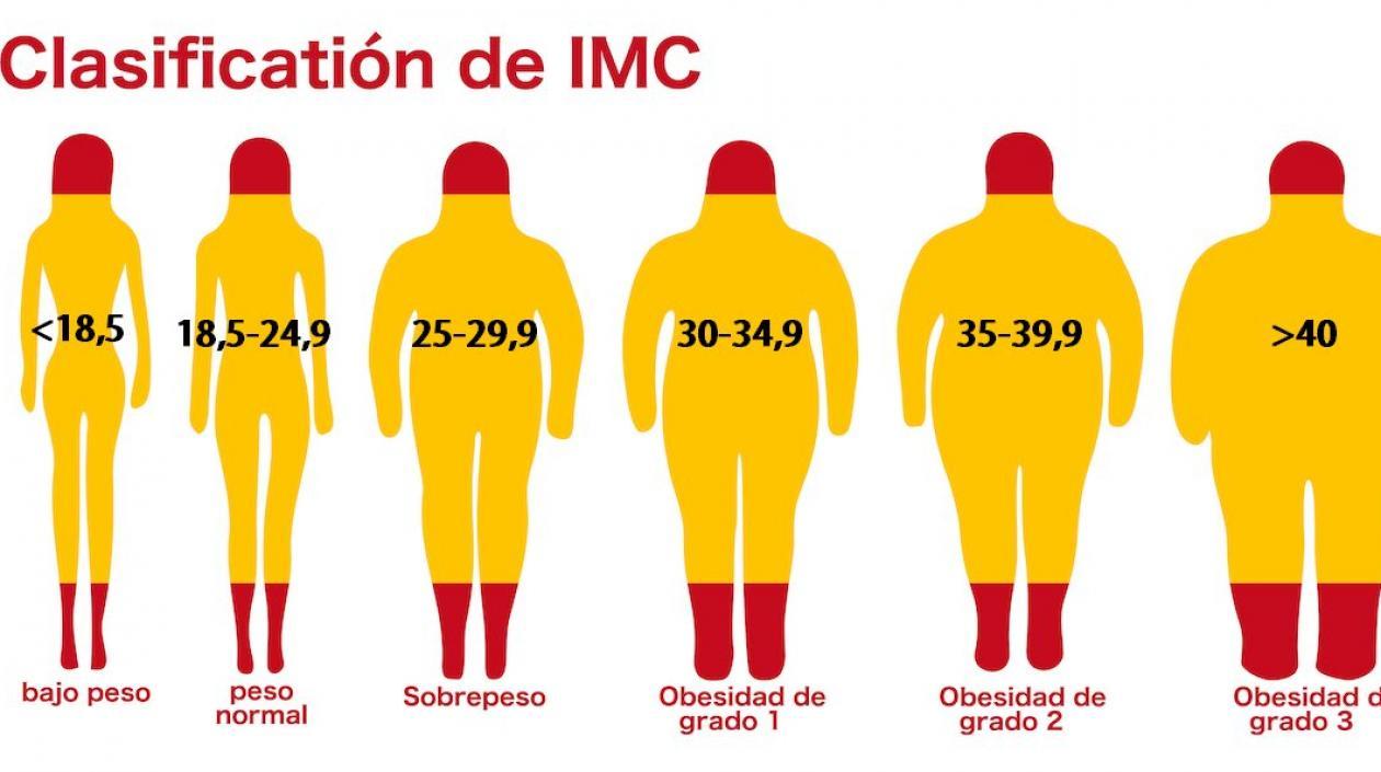 Esta es la clasificación del IMC.